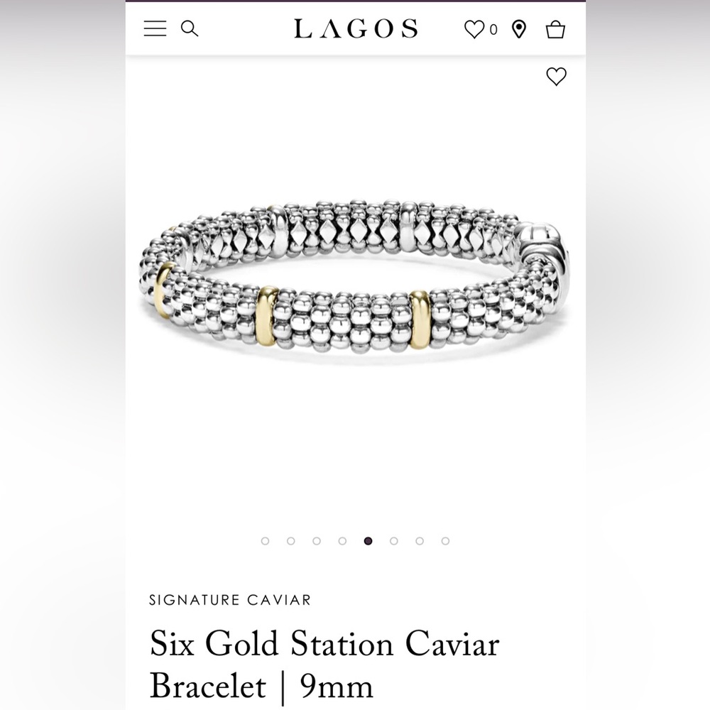 Women’s Lagos Six Gold Station Caviar Bracelet.9mm